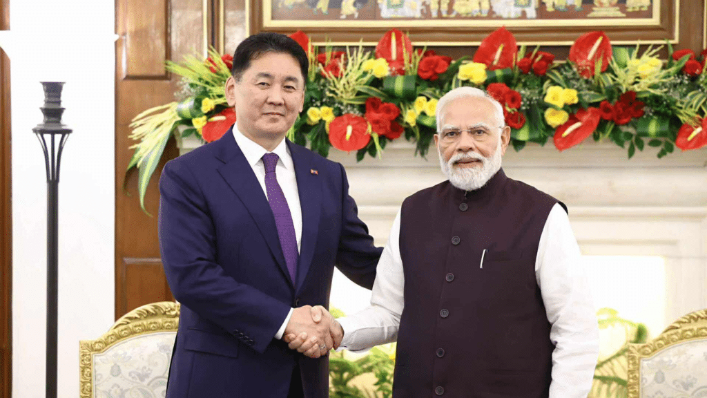 Narendra Modi and Khurelsukh Ukhnaa