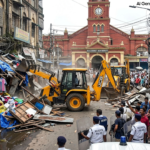 Bulldozers clear illegal encroachments at Kolkata’s New Market