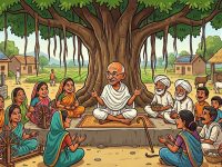 Gandhian village republic.
